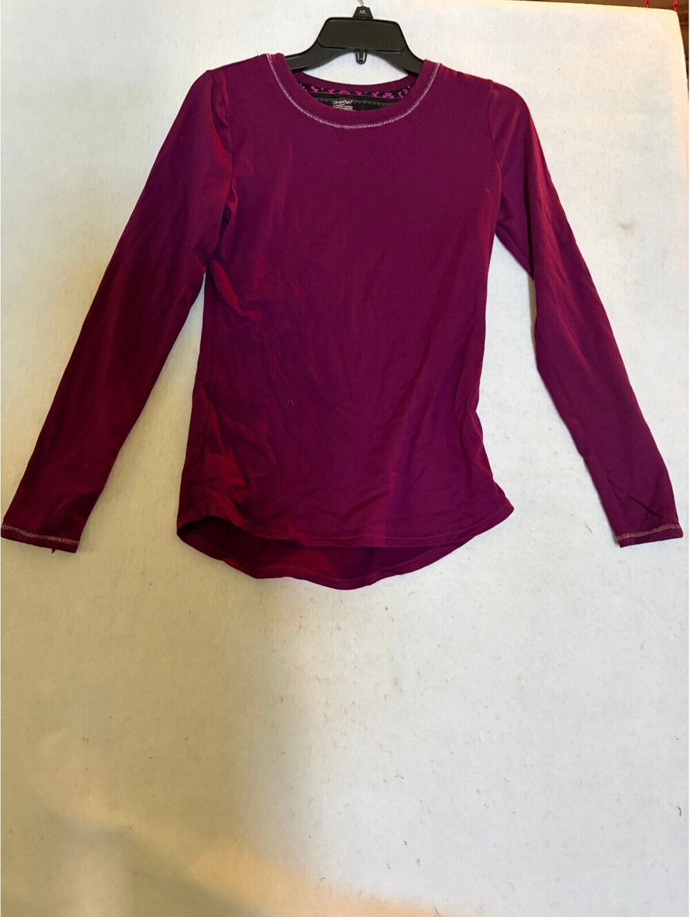 Climate Right Long Sleeve Shirt Size Small in Burgundy
